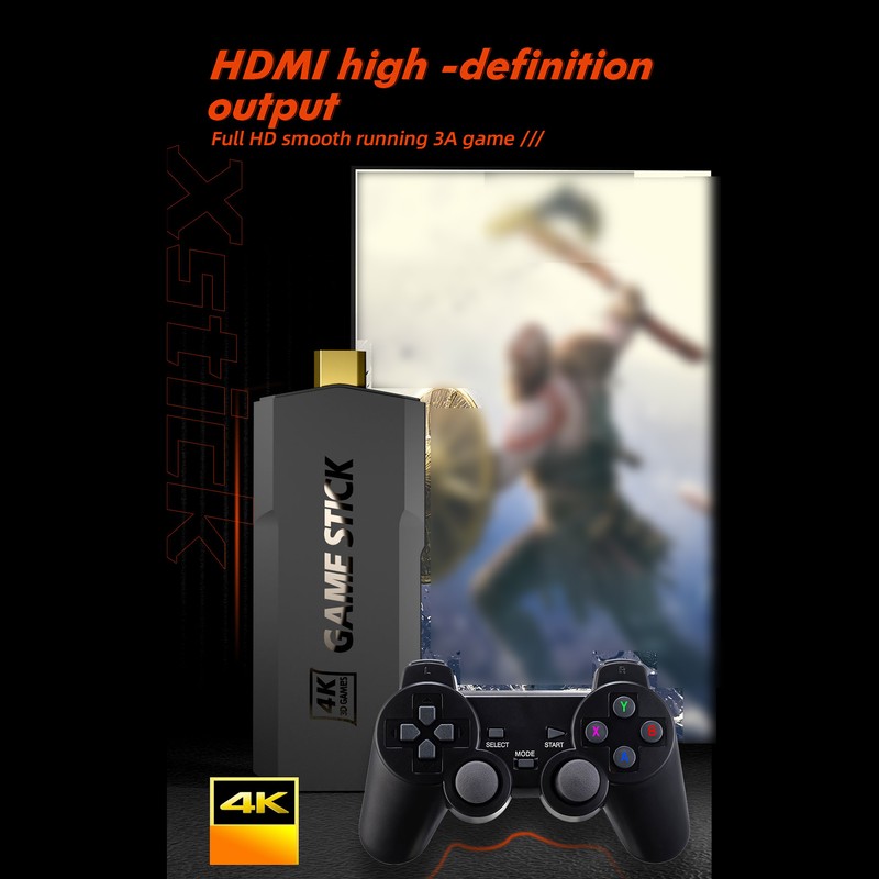 Game Stick 2.4G Wireless Controller HD Video Game Console 4k