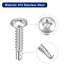 sourcing map #12-1" Self Drilling Screws, 60pcs 410 Stainless Steel