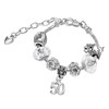 Womens 50th Birthday Sparkly Crystal Charm Bracelet with Silver Gift