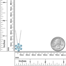 Gem Stone King 925 Sterling Silver and 10K Yellow Gold Gemstone Birthstone and Lab Grown Diamond Necklace | Pear Shape 6X4MM | Flower Pendant Necklace For Women | with 18 Inch Chain