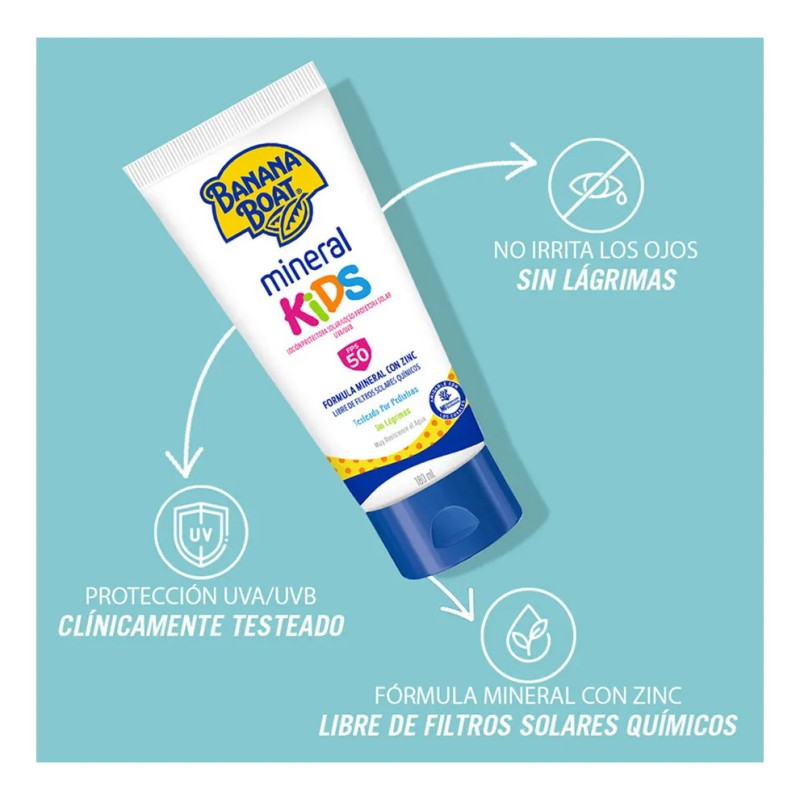 Protector Solar Banana Boat Mineral Kids Fps 50+ 180ml