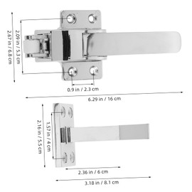 STOBAZA 1 Set Freezer Door Pull Gloves Commercial Door Handle Radial Latch Assembly Cooler Handle Replacement Freezer Accessories Cooler Latch Mechanism Zinc Alloy Silver