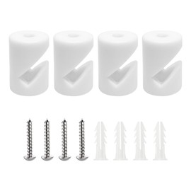 smartect Wall and Ceiling Pins for Textile Cables [Pack of 4, White] Ceiling Mounting with Screws and Dowels, Monkey Swing, Surface-Mounted Cable Holder for Own DIY Project