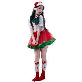 KalcyKizz Girls Christmas Costume Dress One Size (5-10Y)
