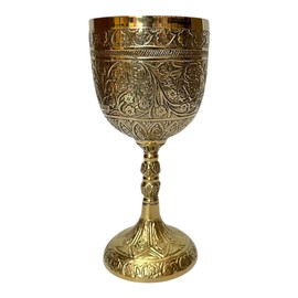 Gold 1x Wine Chalice Cup Coumunioun Elegant Drinking Goblet 280ml Mediveal Inspired Game of Thrones Wedding Fantasy Chalice Cup 7" inch