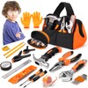 Basytodio 27-Piece Kids Tool Set Real with Storage Tool Bag