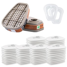 6001 Filter for Respirator Mask Set, with 60 Filter Cotton (1 Pair/2 Pieces) and Filter Cotton, for 3 m Mask, Dust Mask with Filter, Compatible with 6200, 6800, 7502 Respirator Mask (64)