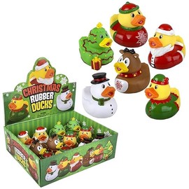 Rhode Island Novelty 3.5" Christmas Rubber Duck Assortment 12ct
