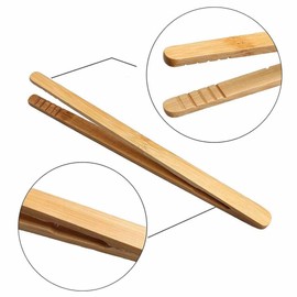 Sweet Tongs Wood Toast Tongs Bamboo Kitchen Tongs for Cooking Tea Utensil Sugar Bamboo Salad Tongs Kongfu Tea Wooden Tea Clip Food Tea Tweezer (12)
