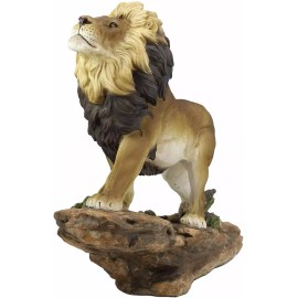 Large African Wildlife Lion Ascending On Pride Rock Statue 16.25"L