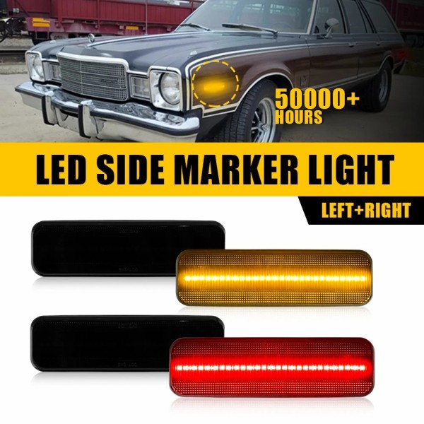 modified-car-world Amber Smoke LED Red Rear Front Marker Fender Side