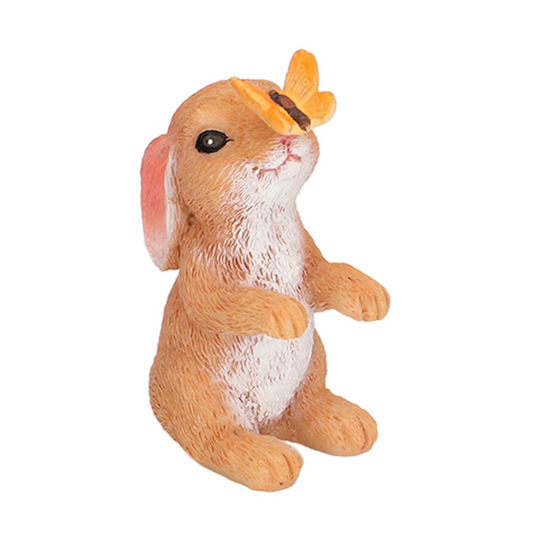 5pcs Bunny Figurines Cute Style Resin Material Decorative DIY Micro