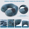 Keemall Inflatable Travel Neck Pillow for Airplane Train Car Washable