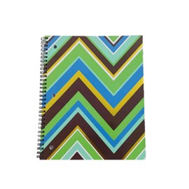 Carolina Pad Studio C College Ruled Foil Cover Spiral Notebook, the Hot Chocolate Collection (Shades of Blue, Green, Brown, and Gold Foil Waves, 8.5 Inches x 10.5 Inches. 80 Sheets, 160 Pages)
