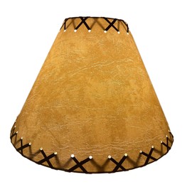 Rustic FAUX Leather Hardback Round Lamp Shade - 14"