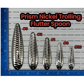 Nickel Prism Trolling Spoon for DIY Lure Making Prism Flutter Spoon with a Nickel Finish - Made in USA - 10 Pack (Trolling Spoon NI Prism #1 10PK 3 1/4")