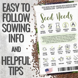 Seed Needs Radish Seeds for Planting Black Spanish Radishes - Non-GMO, Heirloom & Untreated - Grow a Home Grown Vegetable Garden - Cool Weather Crops (1 Pack)