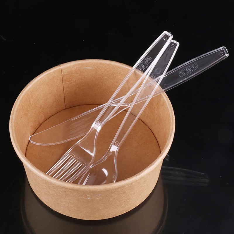 MOACOCK 150 Pcs Clear Plastic Silverware, Heavy Weight Plastic Forks