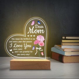 Gifts for Mum, to My Mom Night Light, Mom Birthday Gift, Mother Gifts from Daughter Son, Presents for Mother on Valentines Day, Mothers Day, Engraved Night Lamp (Color B)
