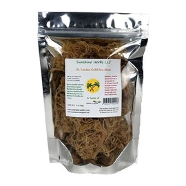 Sunshine Herbs LLC St. Lucian Gold Sea Moss, Organic Vegan, Premium Quality, Grown Naturally, 2 Ounces