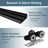 JUBEST 4FT Heavy Duty Bypass Door Hardware with Finger Pulls,Sturdy