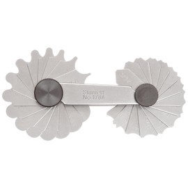 Starrett 178A Inch Reading Fillet Or Radius Gauge With Locking Device, 1/32-1/4" Range, 1/64" Increment, 30 Leaves