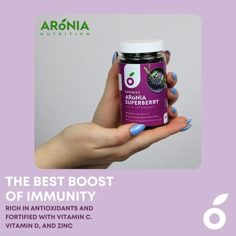 Gomitas Aronia Superberry para Apoyo Inmune y Antioxidante