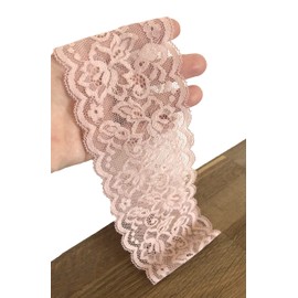 ShariRose Pink Lace Headband for Women Hair Accessories For Women Stretch Lace Vintage Floral Headband Makeup Headband Hairbands Handmade Quality Hairbands (Blush pink)