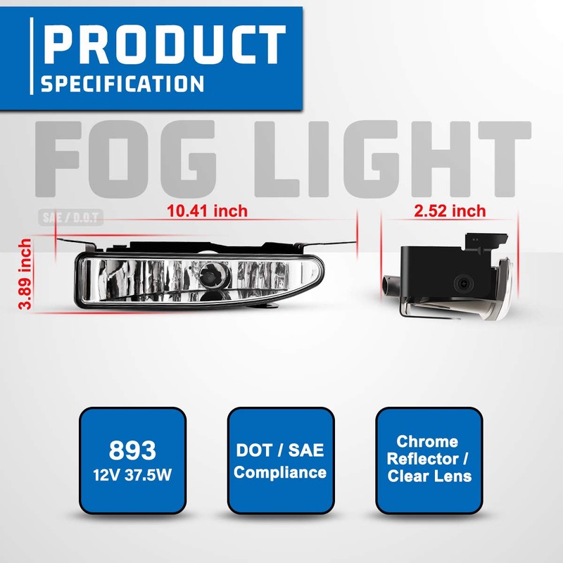 AUTOWIKI Pair OE Style Clear Lens Front Driving Fog Light