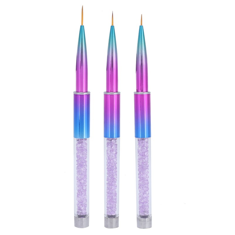 3Pcs Nail Liner Brush Lid Gradient UV Gel Pattern Drawing