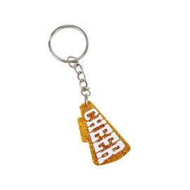 ChungLong0593 CHEER Game Day Keychain Megaphone drape keychain Rugby cheerleading accessories - Yellow