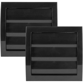 Vent Systems 4'' Inch Black Air Vent Cover, Pack of 2, Dryer Vents and Bathroom Exhaust Vent Pipe, Louvered Outdoor Dryer Vent Cover Opening Flap Vent, Keeps Out Insects, Birds and Rodents