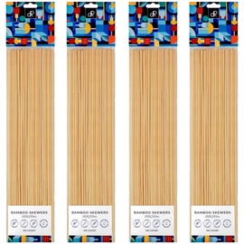 DecorRack 12" Natural Bamboo Skewers Sticks, 400 Wood Skewers for BBQ, Grilling, Kabob, Appetizers, Fruits, Smores, Cocktail, Brunch, Fondue Sticks, Barbeque, DIY Crafting, 12 inch (400 pack)