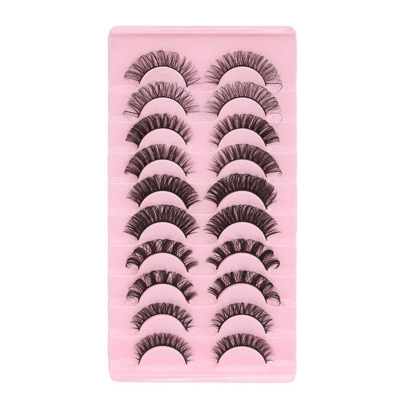 10 Pares de Pestañas Postizas, DD Curl Look Wispy Cat