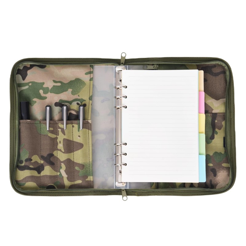 Army Military Notebook Cover With 6 Ring Binder, Padfolio With