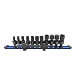 Astro Tools 78111 12pc 1/4" Square & Hex Drive Magnetic Universal 6pt Impact Socket Set for Impact Wrenches & Drivers