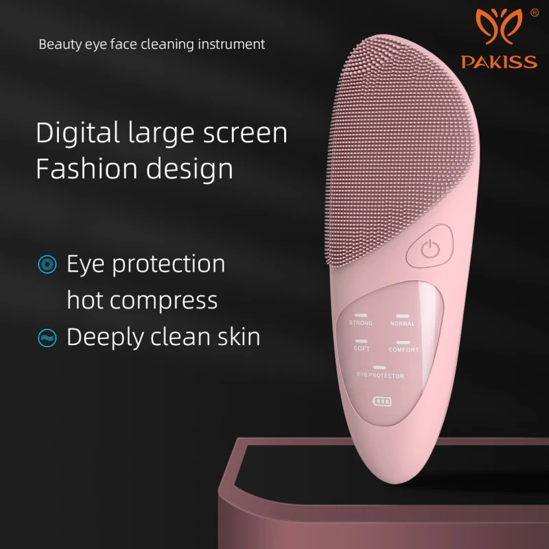 PAKISS Handheld Silicone Face Scrubber Gentle Waterproof ABS Facial Cleansing