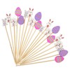 100PCS Easter Cocktail Picks 4.7 Inch, Easter Bunny Egg Decorative