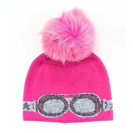 Mitchie's Matchings Hot Pink Knit Hat Sparkle Sunglasses Fox Pink Pom Pom