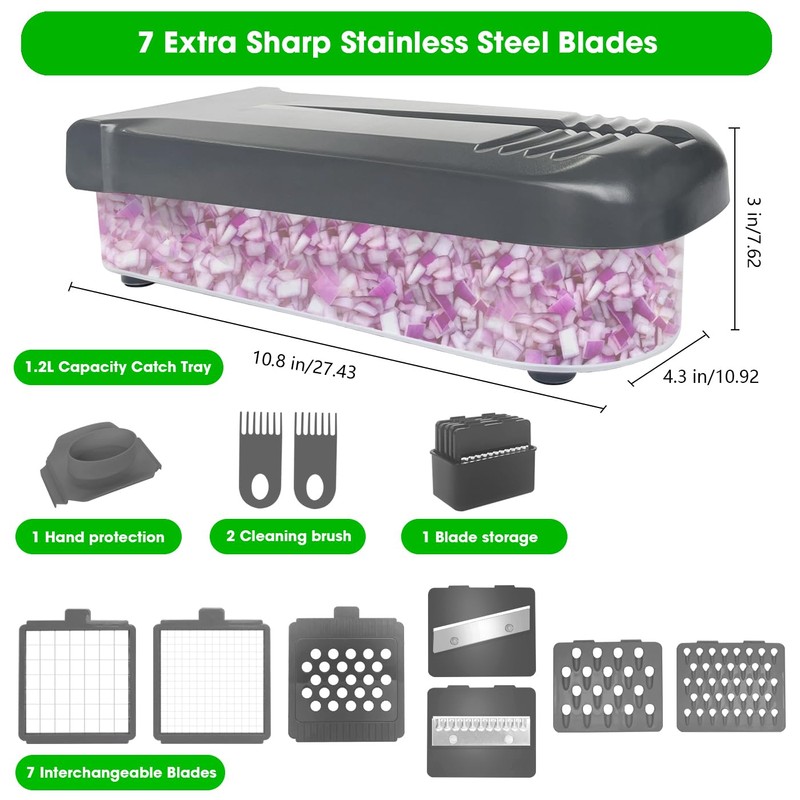 LHS Vegetable Chopper Multifunctional Food Chopper Onion Chopper Vegetable Slicer
