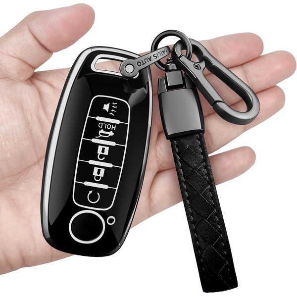 Sindeda for Nissan Key Fob Cover with Keychain Soft Full