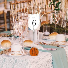 RONRONS 5 Pack Resin Ball Base Memo Clip Holder Stand Note Paper Clip Pictures Card Display with Alligator Clip,Tennis