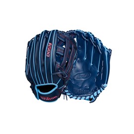 Wilson A500 12" Infield Youth Baseball Glove - Left Hand Throw, Navy/Blue/Red