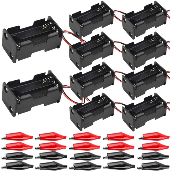 MKBKLLJY 10Pcs 4 x 1.5V AA Batteries Battery Holder,Black 6