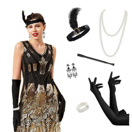 MUGANYI Women 1920s Flapper Gatsby Accessories - Roaring 20s Costume Set for Weddings Cosplay Parties Masquerades