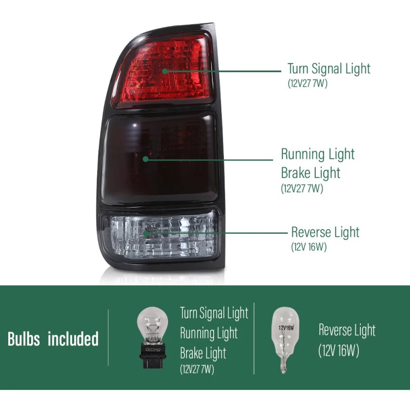 G-PLUS Fit For 00-06 Toyota Tundra Smoke Tail Lights Brake