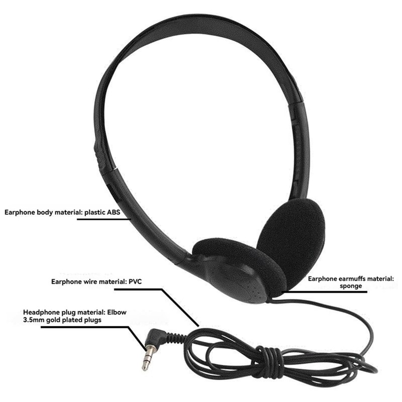 Snblzhef 5PCS Classroom Headphones Kids Headphones 3.5mm Audio Headset for