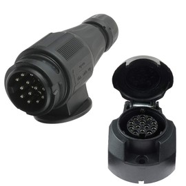 Eacalyc 13-Pin Socket and Trailer Plug 13-Pin 12V Electric Tractor Plug Towing Hitch Socket 13-Pin Waterproof Male and Female for Trucks, Motorhomes, Boats or Trailers