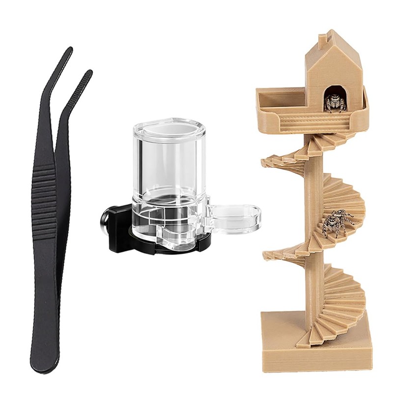 3Pcs Jumping Spider Enclosure Accessories Mini Spider House with Spiral