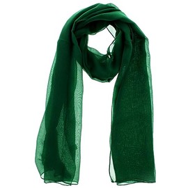 WESTEND CHOICE Ladies Chiffon Scarves Women Plain Neck Scarf Soft Headwrap Girls Headscarf Sheer Wrap women's scarves & wraps 150x45 cm (Dark green)